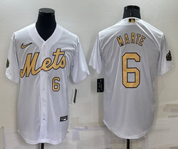 Nike New York Mets #6 Starling Marte White #6 in front 2022 All Star Authentic Stitched MLB Jersey
