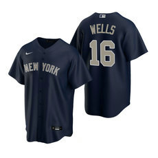 Nike New York Yankees #16 Austin Wells Navy Game 2020 MLB Draft Jersey