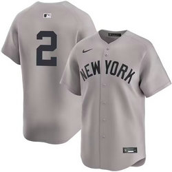 Nike New York Yankees #2 Derek Jeter Gray Game Authentic Stitched MLB Jersey