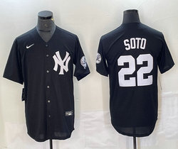 Nike New York Yankees #22 Juan Soto Black throwback Stitched MLB Jersey