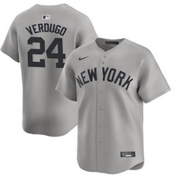 Nike New York Yankees #24 Alex Verdugo Gray 2024 Game Authentic Stitched MLB Jersey