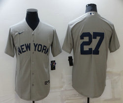 Nike New York Yankees #27 Giancarlo Stanton 2021 Grey Field of Dreams Cray Game Authentic Stitched MLB Jersey