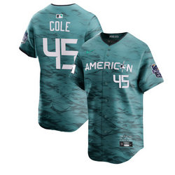 Nike New York Yankees #45 Gerrit Cole Teal 2023 All-Star Stitched Baseball Jersey