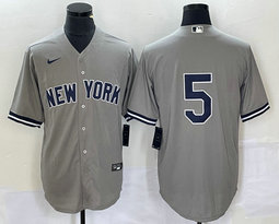 Nike New York Yankees #5 Joe DiMaggio Gray Game Authentic Stitched MLB Jersey