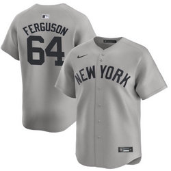 Nike New York Yankees #64 Caleb Ferguson Gray 2024 Game Authentic Stitched MLB Jersey