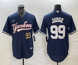 Nike New York Yankees #99 Aaron Judge Navy 2(II) Joint Gold 99 front Stitched MLB Jersey