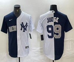 Nike New York Yankees #99 Aaron Judge Navy White Stripe Game Authentic Stitched MLB Jersey