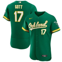 Nike Oakland Athletics #17 Trevor Gott Green Flex Base Authentic Stitched MLB Jersey