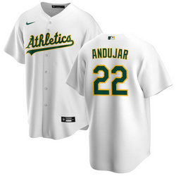 Nike Oakland Athletics #22 Miguel Andujar White Game Authentic Stitched MLB Jersey