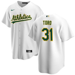 Nike Oakland Athletics #31 Abraham Toro White Game Authentic Stitched MLB Jersey