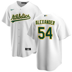 Nike Oakland Athletics #54 Scott Alexander White Game Authentic Stitched MLB Jersey