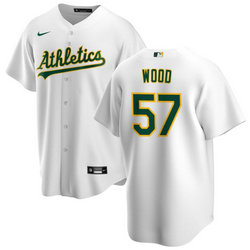 Nike Oakland Athletics #57 Alex Wood White Game Authentic Stitched MLB Jersey