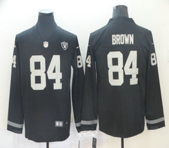 Nike Oakland Raiders #84 Antonio Brown Black Long sleeve Limited Authentic Stitched NFL Jersey