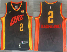 Nike Oklahoma City Thunder #2 Shai Gilgeous Alexander 2024 City With Advertising Authentic Stitched NBA Jersey