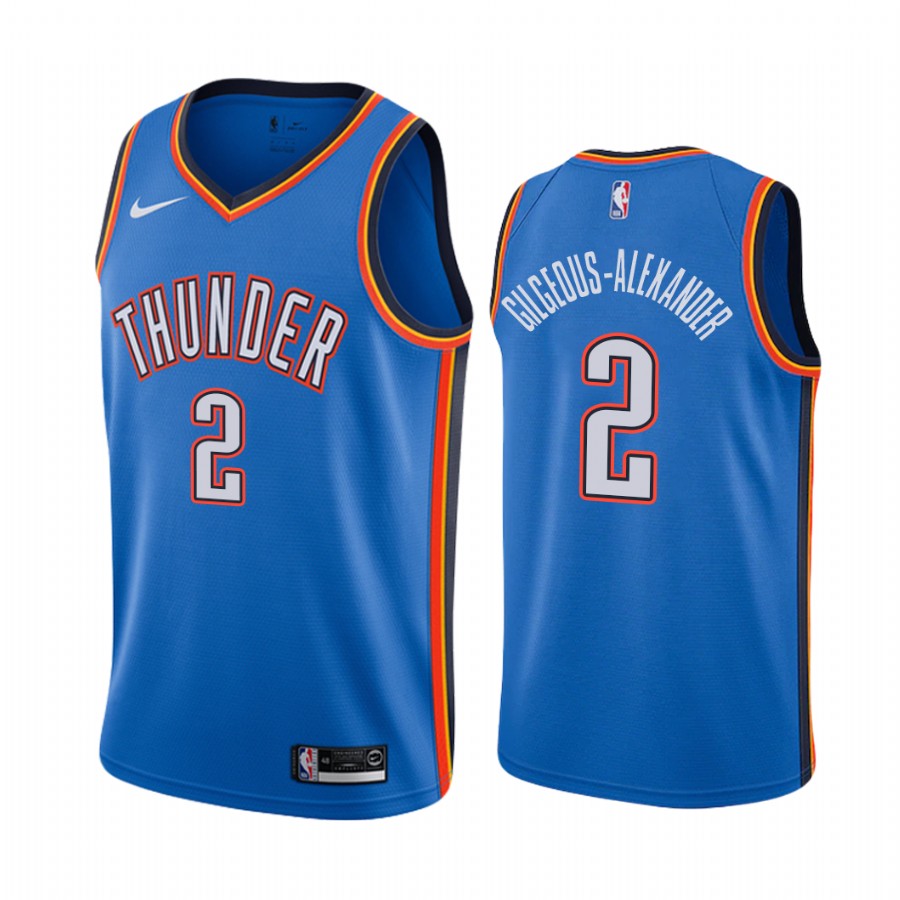 Nike Oklahoma City Thunder #2 Shai Gilgeous-Alexander Blue Game Authentic Stitched NBA jersey