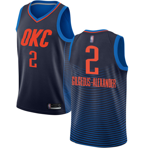 Nike Oklahoma City Thunder #2 Shai Gilgeous-Alexander Navy Blue Game Authentic Stitched NBA jersey