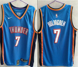 Nike Oklahoma City Thunder #7 Chet Holmgren Blue 22-23 Authentic Stitched NBA Jersey