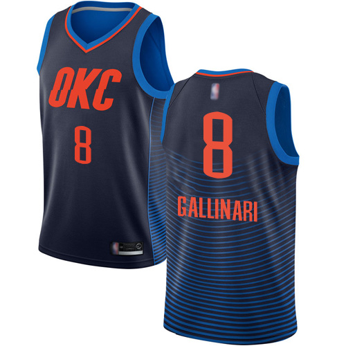 Nike Oklahoma City Thunder #8 Danilo Gallinari Navy Blue Game Authentic Stitched NBA jersey
