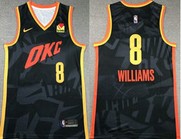 Nike Oklahoma City Thunder #8 Jalen Williams Black City Authentic Stitched NBA Jersey