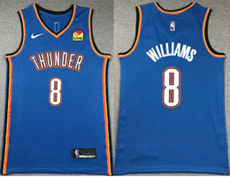 Nike Oklahoma City Thunder #8 Jalen Williams Blue With Advertising Authentic Stitched NBA Jersey