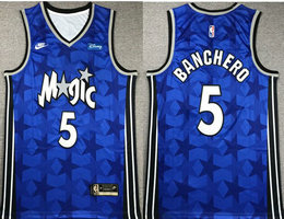 Nike Orlando Magic #5 Mohamed Bamba Blue 2023-24 With Advertising Authentic Stitched NBA Jersey