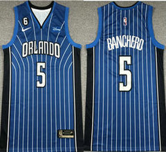 Nike Orlando Magic #5 Mohamed Bamba Blue 6 Patch 2022-23 With Advertising Authentic Stitched NBA Jersey