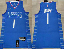 Nike Philadelphia 76ers #1 James Harden Blue Authentic Stitched NBA Jersey