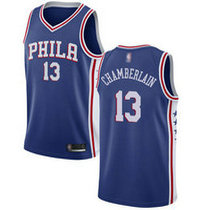 Nike Philadelphia 76ers #13 Wilt Chamberlain Blue Game Authentic Stitched NBA jersey