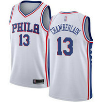 Nike Philadelphia 76ers #13 Wilt Chamberlain White Game Authentic Stitched NBA Jersey