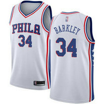 Nike Philadelphia 76ers #34 Charles Barkley White Game Authentic Stitched NBA Jersey