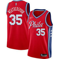 Nike Philadelphia 76ers #35 Clarence Weatherspoon Red Game Authentic Stitched NBA jersey