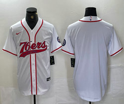 Nike Philadelphia 76ers Blank White Stripe Joint baseball jersey