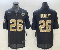 Nike Philadelphia Eagles #26 Saquon Barkley Black 2020 Camo Salute To Service Authentic Stitched NFL Jersey