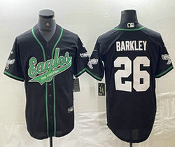 Nike Philadelphia Eagles #26 Saquon Barkley Black Joint Authentic Stitched baseball jersey