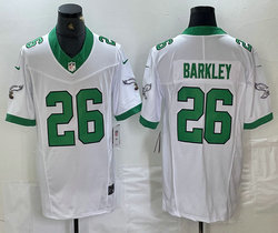 Nike Philadelphia Eagles #26 Saquon Barkley White Throwback 2023 F.U.S.E. Stitched Football Jersey