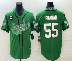 Nike Philadelphia Eagles #55 Brandon Graham C patch Green 2(II) Joint baseball jersey