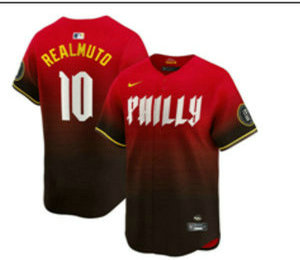 Nike Philadelphia Phillies #10 J.T. Realmuto 2024 Red City Blue Authentic Stitched MLB Jersey