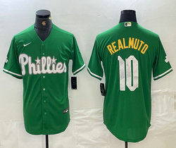 Nike Philadelphia Phillies #10 J.T. Realmuto Green Fashion Authentic Stitched MLB Jersey