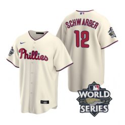 Nike Philadelphia Phillies #12 Kyle Schwarber 2022 World Series Cray Game Authentic Stitched MLB Jersey