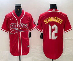 Nike Philadelphia Phillies #12 Kyle Schwarber Red Joint baseball jersey