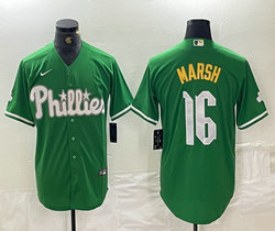 Nike Philadelphia Phillies #16 Brandon Marsh Green Fashion Authentic Stitched MLB Jersey