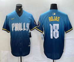 Nike Philadelphia Phillies #18 Johan Rojas 2024 City Blue Authentic Stitched MLB Jersey