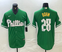 Nike Philadelphia Phillies #28 Alec Bohm Green Fashion Authentic Stitched MLB Jersey