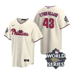 Nike Philadelphia Phillies #43 Noah Syndergaard 2022 World Series Cray Game Authentic Stitched MLB Jersey