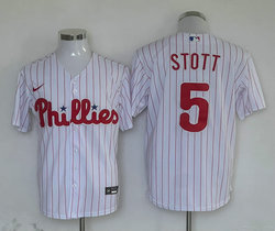 Nike Philadelphia Phillies #5 Bryson Stott White (Red Strip) Game Authentic Stitched MLB Jersey