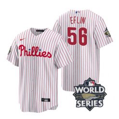 Nike Philadelphia Phillies #56 Zach Eflin 2022 World Series White (Red Strip) Game Authentic Stitched MLB Jersey