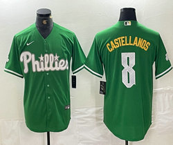 Nike Philadelphia Phillies #8 Nick Castellanos Green Fashion Authentic Stitched MLB Jersey