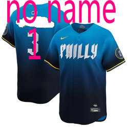 Nike Philadelphia Phillies 3 no name 2024 City Blue Authentic Stitched MLB Jersey