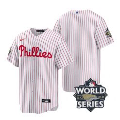 Nike Philadelphia Phillies Blank 2022 World Series White (Red Strip) Game Authentic Stitched MLB Jersey