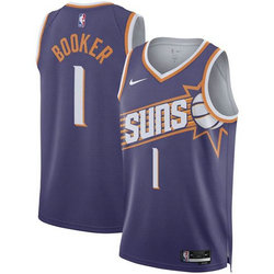 Nike Phoenix Suns #1 Devin Booker Blue 2023-24 Authentic Stitched NBA Jersey